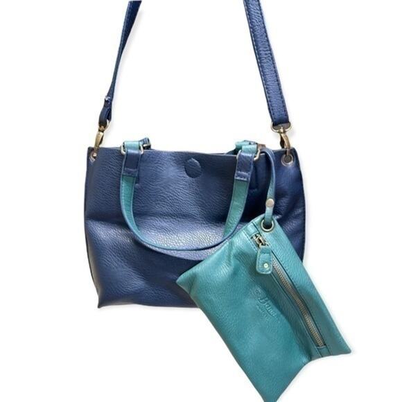 G.H. Bass & Co. Vegan Leather Purse and Zipper pouch reversible 90s bag - Picture 1 of 16